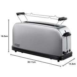 Prăjitor de pâine Russell Hobbs Adventure Oxford 21396-56, 1200 W, 2 felii, 1 compartiment, 6 niveluri de prăjire, Tava pentru firimituri, Oțel inoxidabil