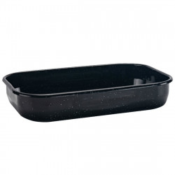 Tava de copt Oliver Voltz OV51222JS37, 37x25x7 cm, dreptunghiulară, emailată, neagră