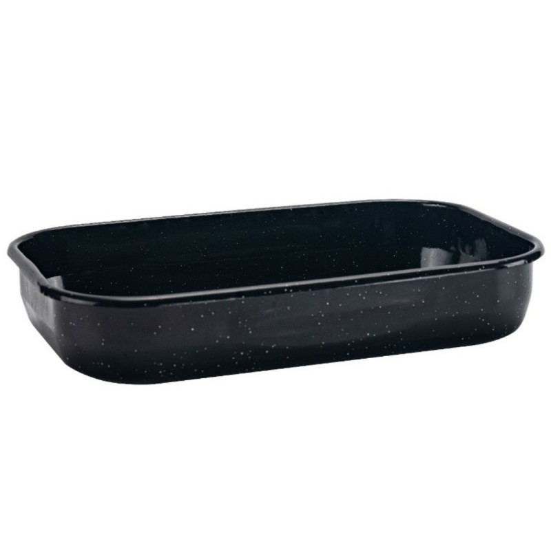 Tava de copt Oliver Voltz OV51222JS37, 37x25x7 cm, dreptunghiulară, emailată, neagră