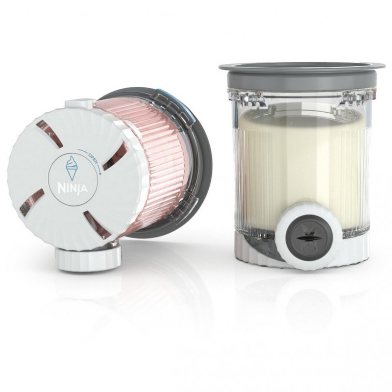 Aparat de facut inghetata 13in1 Ninja CREAMi Scoop & Swirl™ NC701EUSTGD, 800 W, 13 programe, Maneta cu 3 trepte pentru cornete, CreamiFit, Creamify, 2 cupe de 473 ml, Personalizare, Crem/Auriu