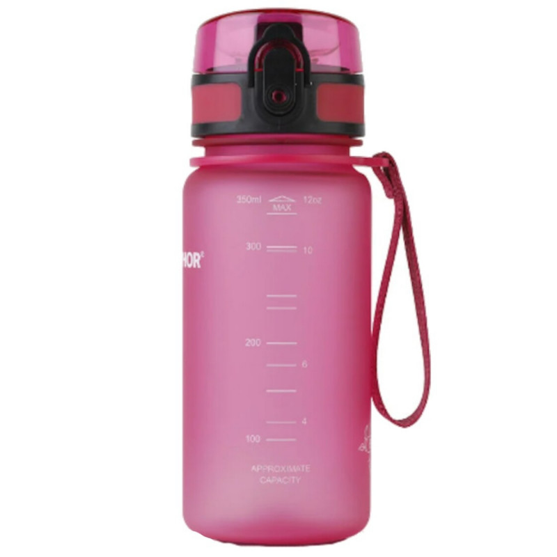 Sticlă filtrantă pentru apă Aquaphor City 160028, 350 ml, Tritan, Cărbune activ, Aqualen, Capac cu închidere, Roz