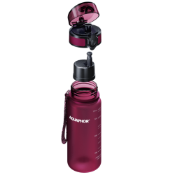 Sticla cu filtru pentru apa Aquaphor City 160028, 350 ml, Tritan, Carbune activ, Aqualen, Capac cu inchidere, Cherry