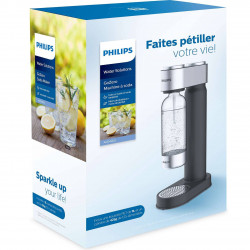Aparat de sodă Philips GoZero ADD4902BK/10, 1 l, Reglare a nivelului de carbonatare, Manual, Supapă de siguranță, Carcasă din oțel, Negru