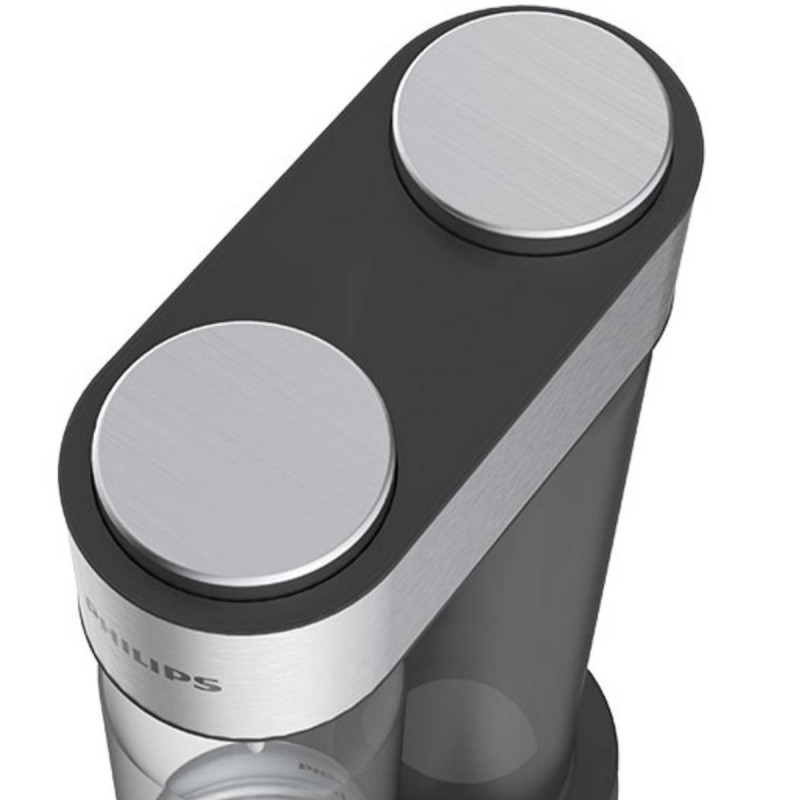 Aparat de sodă Philips GoZero ADD4902BK/10, 1 l, Reglare a nivelului de carbonatare, Manual, Supapă de siguranță, Carcasă din oțel, Negru