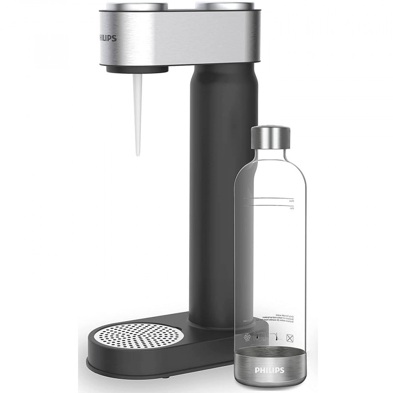 Aparat de sodă Philips GoZero ADD4902BK/10, 1 l, Reglare a nivelului de carbonatare, Manual, Supapă de siguranță, Carcasă din oțel, Negru