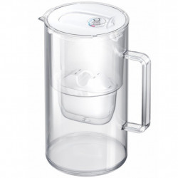 Cana filtrare apa Aquaphor Glass 120021, 2,5 l, Sticla, Contor, Filtru cu magneziu, Alb