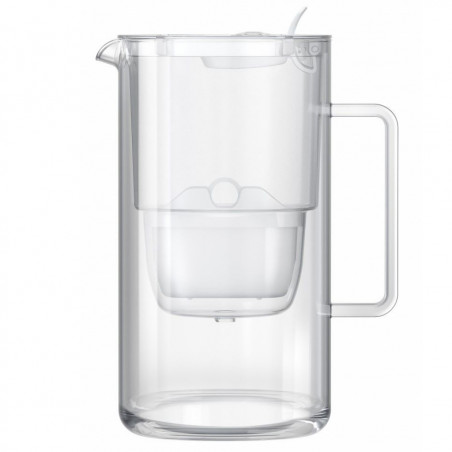 Cana filtrare apa Aquaphor Glass 120021, 2,5 l, Sticla, Contor, Filtru cu magneziu, Alb