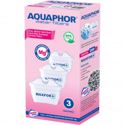 Set 3 filtre apa pentru cana Aquaphor MAXFOR+ Mg 220006, 200 l, Alb