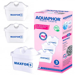 Set 3 filtre apa pentru cana Aquaphor MAXFOR+ Mg 220006, 200 l, Alb