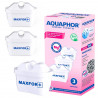 Set 3 filtre apa pentru cana Aquaphor MAXFOR+ Mg 220006, 200 l, Alb