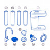 Sistem de filtrare incorporabil cu osmoza inversa Aquaphor DWM-101S Morion 320003, 6,5 bari, 2 l/min, Mineralizare, Alb