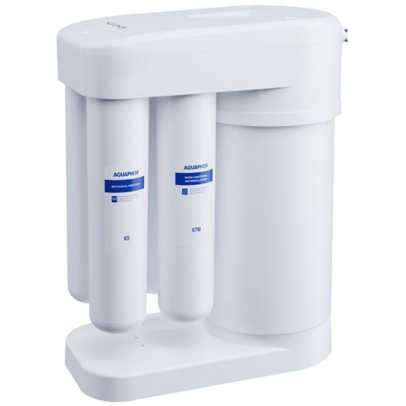 Sistem de filtrare incorporabil cu osmoza inversa Aquaphor DWM-101S Morion 320003, 6,5 bari, 2 l/min, Mineralizare, Alb