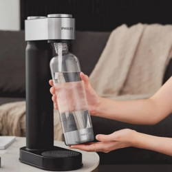 Aparat de sodă Philips GoZero ADD4902BK/10, 1 l, Reglare a nivelului de carbonatare, Manual, Supapă de siguranță, Carcasă din oțel, Negru