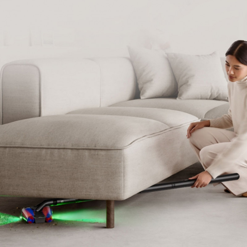 Aspirator vertical Dyson PencilVac Fluffycones 492689-01, 55 AW, 30 min, 80 ml, 140000 Hyperdymium™, design ultra-subțire, iluminare LED, negru