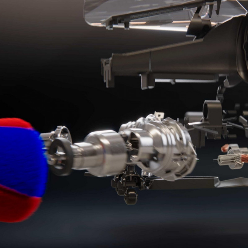 Aspirator vertical Dyson PencilVac Fluffycones 492689-01, 55 AW, 30 min, 80 ml, 140000 Hyperdymium™, design ultra-subțire, iluminare LED, negru