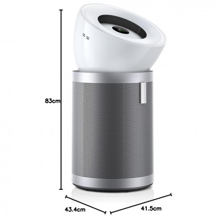 Purificator de aer Dyson Purifier Big+Quiet Formaldehyde BP02 304511-01 Alb/Argintiu, 50 W, 100 m², 90 l/s, 10 viteze, 2 moduri de flux de aer, ecran LCD, funcționare silențioasă, Alb/Argintiu