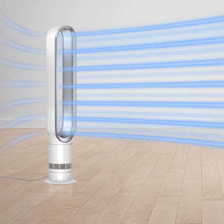 Ventilator Dyson Cool™ AM07 300912-01, 56 W, 500 l/s, 10 viteze, Air Multiplier™, oscilație 70°, temporizator, alb/argintiu