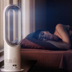 Aparat de încălzire și răcire 2-în-1 Dyson AM15 Hot+Cool 586340-01, 35 m², 10 viteze, oscilație 70°, ecran LCD, protecție împotriva răsturnării, Air Multiplier™, alb/argintiu