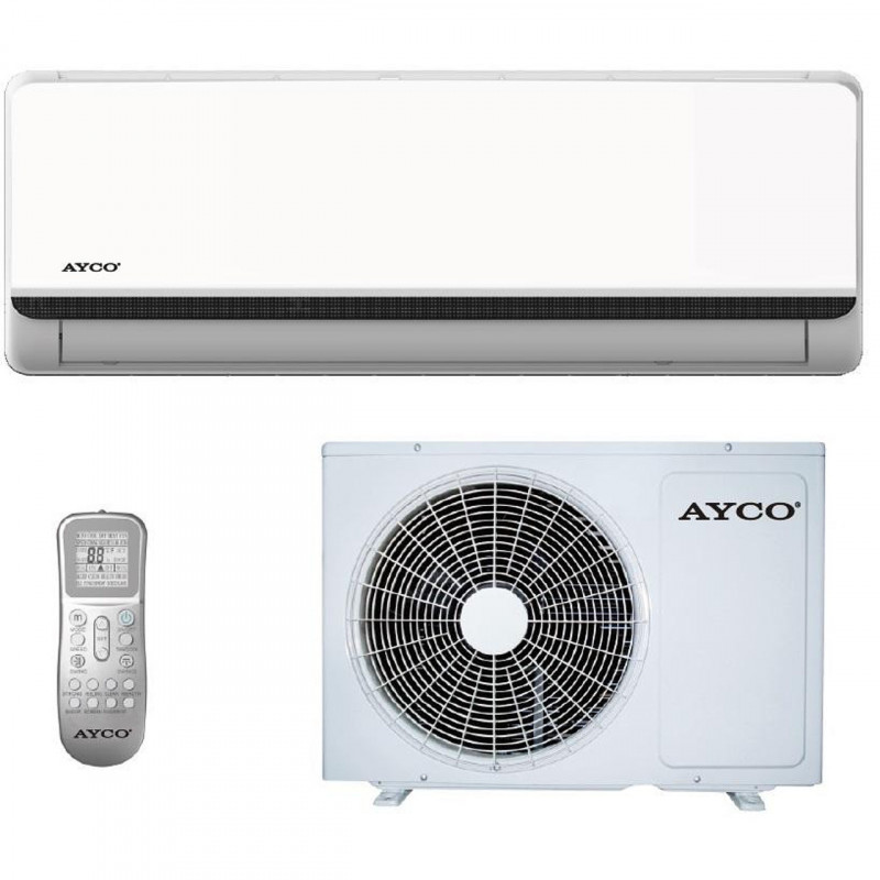 Aparat de aer conditionat cu invertor Ayco 24FP40BW, 24000 BTU, A++/A+, Pana la 55 m², Autocuratare, Autodiagnosticare, Repornire automata, Alb