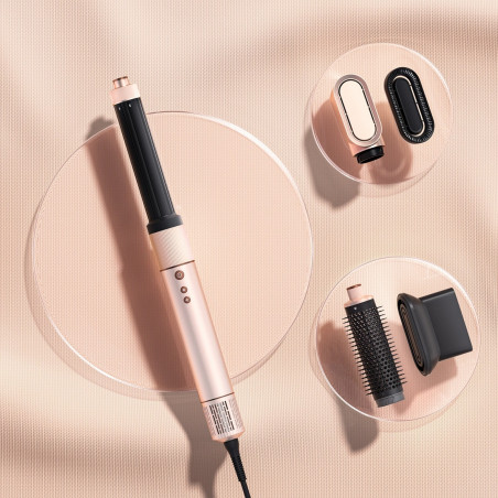Perie de uscat și coafat/multistylist 6-în-1 Jimmy HF9 Pro, 1300 W, 110.000 rpm, 23 m/s, 3 viteze, senzor inteligent de temperatură, roz