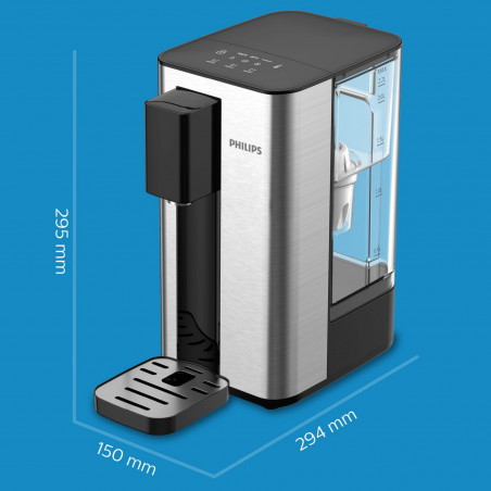 Stație de filtrare și încălzire a apei Philips ADD5906S/10, 2200 W, 2,2 l, 5–38 °C, Micro X-Clean Softening+, inox/negru