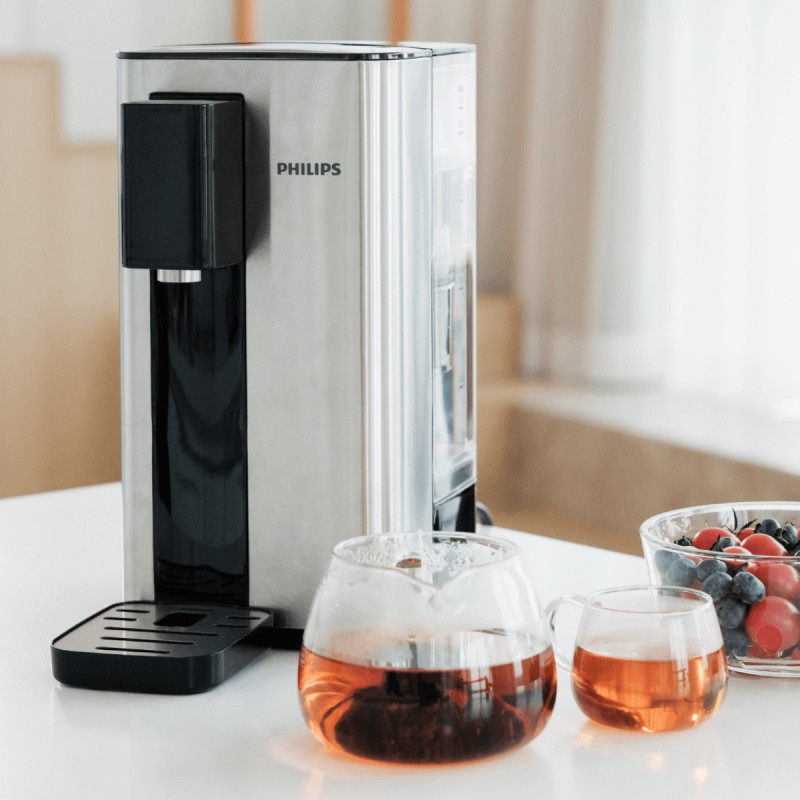 Stație de filtrare și încălzire a apei Philips ADD5906S/10, 2200 W, 2,2 l, 5–38 °C, Micro X-Clean Softening+, inox/negru