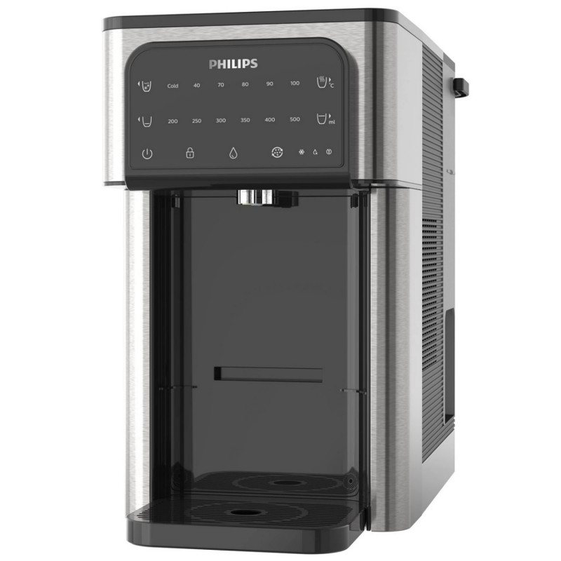 Dozator filtrare, incalzire si racire a apei Philips ADD5980S/10, 2200 W, 0,6 bar, 2,8 l, Micro X-Clean, 5-30 °C, Fara BPA, Inox/Negru