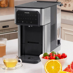 Dozator filtrare, incalzire si racire a apei Philips ADD5980S/10, 2200 W, 0,6 bar, 2,8 l, Micro X-Clean, 5-30 °C, Fara BPA, Inox/Negru