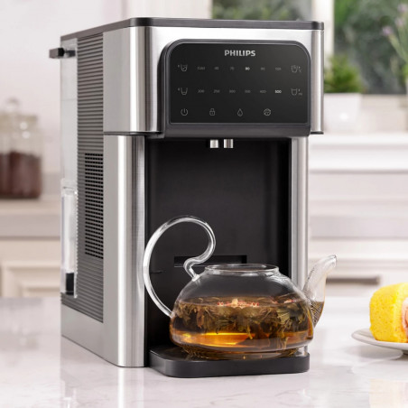 Dozator filtrare, incalzire si racire a apei Philips ADD5980S/10, 2200 W, 0,6 bar, 2,8 l, Micro X-Clean, 5-30 °C, Fara BPA, Inox/Negru
