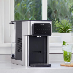 Dozator filtrare, incalzire si racire a apei Philips ADD5980S/10, 2200 W, 0,6 bar, 2,8 l, Micro X-Clean, 5-30 °C, Fara BPA, Inox/Negru