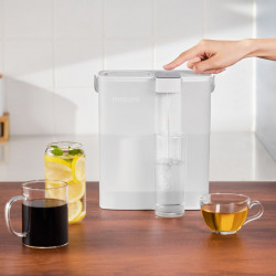 Cană cu filtru instant pentru apă Philips AWP2980WH/58, 6 W, 3 l, 1 l/min, 2–38 °C, autonomie de 30 de zile, alb