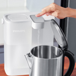 Cană cu filtru instant pentru apă Philips AWP2980WH/58, 6 W, 3 l, 1 l/min, 2–38 °C, autonomie de 30 de zile, alb