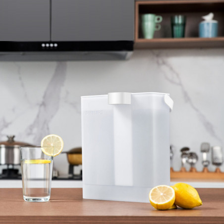 Cană cu filtru instant pentru apă Philips AWP2980WH/58, 6 W, 3 l, 1 l/min, 2–38 °C, autonomie de 30 de zile, alb