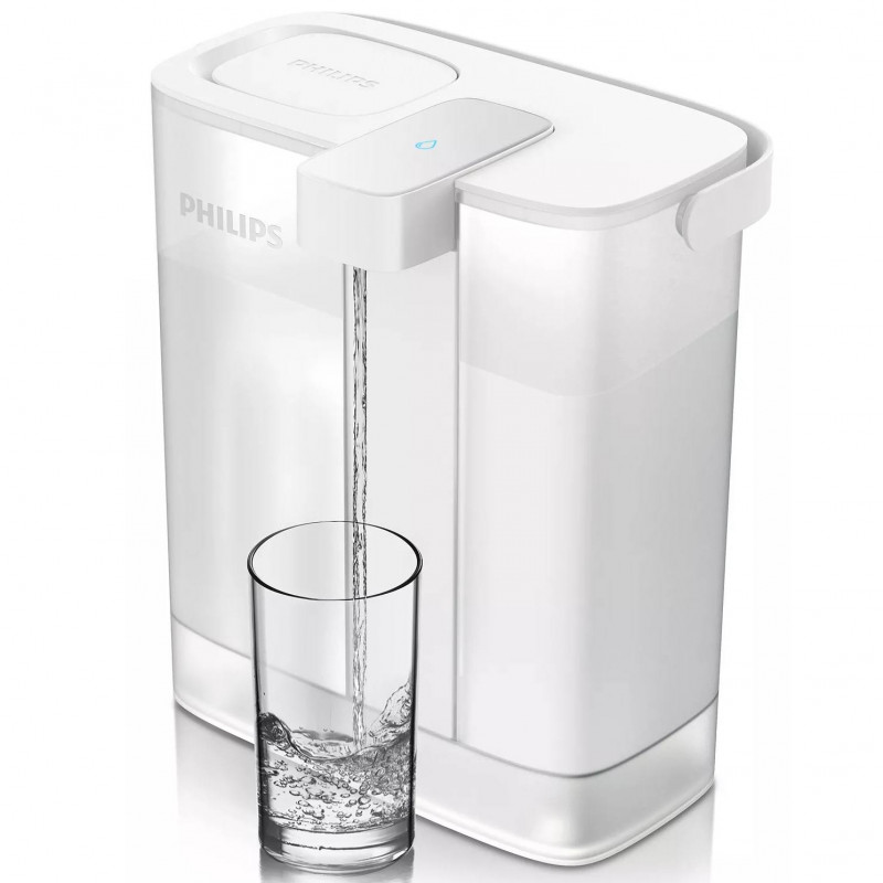Cană cu filtru instant pentru apă Philips AWP2980WH/58, 6 W, 3 l, 1 l/min, 2–38 °C, autonomie de 30 de zile, alb