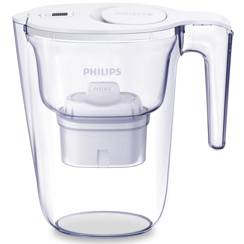 Filtru de apă Philips AWP2933WHT/58, 2,6 l, cronometru digital, Micro X-Clean, alb