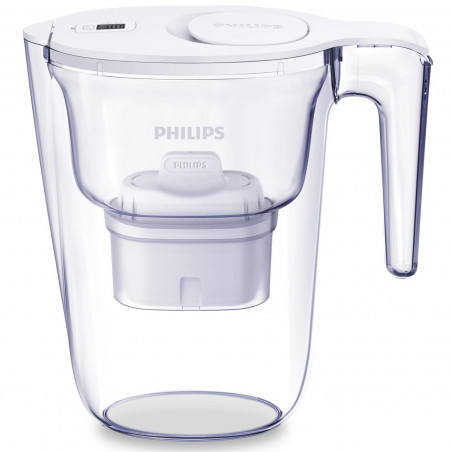 Filtru de apă Philips AWP2933WHT/58, 2,6 l, cronometru digital, Micro X-Clean, alb