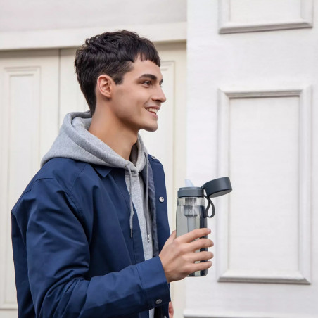 Sticla cu filtru pentru apa Philips GoZero Daily AWP2731GRR/58, 660 ml, 5-38°C, Tritan fara BPA, AWP285, Gri