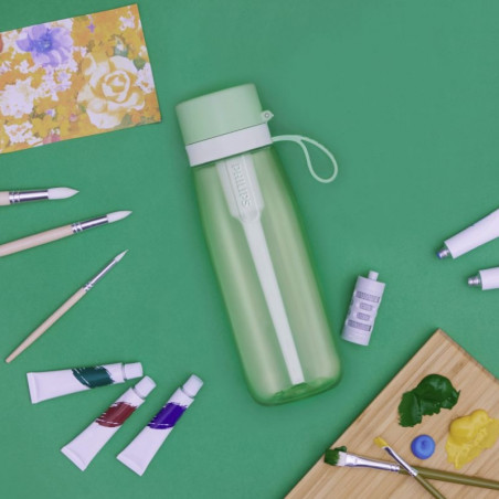 Sticla cu filtru pentru apa Philips GoZero Daily AWP2731GNR/58, 660 ml, 5-38°C, Tritan fara BPA, AWP285, Verde