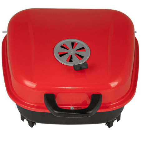 Grătar pe cărbuni Muhler 1003819, 41 x 41 x 40 cm, grătar zincat, capac, roșu