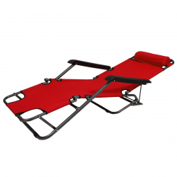 Șezlong Muhler C2078 1005235, 153 x 60 x 78 cm, până la 100 kg, pliabil, roșu