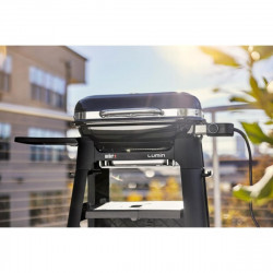 Gratar electric Weber Lumin Compact WB91010979DL, 2200 W, 315 °C MAX, Grill din fonta emailate cu portelan, Negru