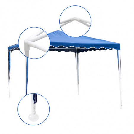 Cort Muhler G1015 300x300x250 cm, structură din oțel, albastru