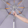 Umbrelă de plajă Muhler YL1039, 200x200 cm, protecție UV, cadru din oțel, înclinare reglabilă, violet