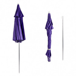 Umbrelă de plajă Muhler YL1039, 200x200 cm, protecție UV, cadru din oțel, înclinare reglabilă, violet