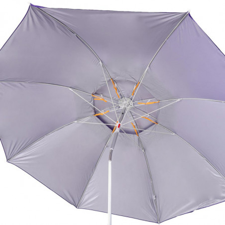 Umbrelă de plajă Muhler YL1039, 200x200 cm, protecție UV, cadru din oțel, înclinare reglabilă, violet
