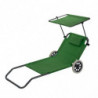 Set de 4 șezlonguri cu copertină Muhler 1005988, 147 x 52 x 24 cm, până la 90 kg, pliabil, cu roți, verde