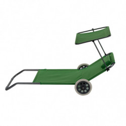 Set de 4 șezlonguri cu copertină Muhler 1005988, 147 x 52 x 24 cm, până la 90 kg, pliabil, cu roți, verde