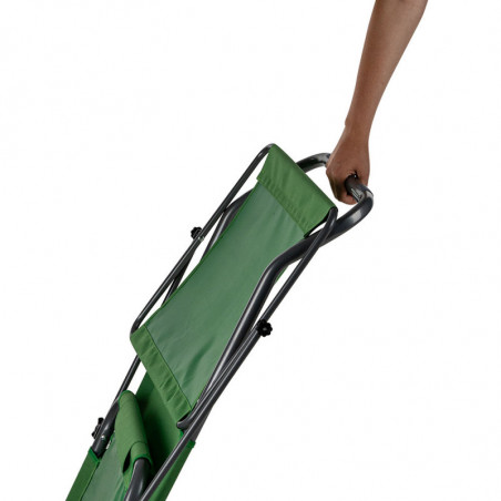 Set de 4 șezlonguri cu copertină Muhler 1005988, 147 x 52 x 24 cm, până la 90 kg, pliabil, cu roți, verde