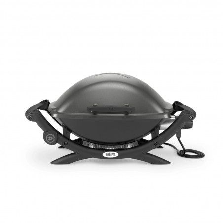 Електрическо барбекю Weber Q2400 WB55020079DL, 2200W, 290C, 55x39 см, Емайлирани с порцелан чугунени скари, Вградени дръжки, Тъмносив