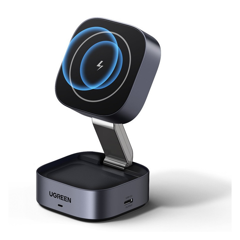 Încărcător wireless cu inducție 3-în-1 UGREEN W526, putere maximă 25 W, MagSafe, 7,5 W/iOS, USB-C, negru